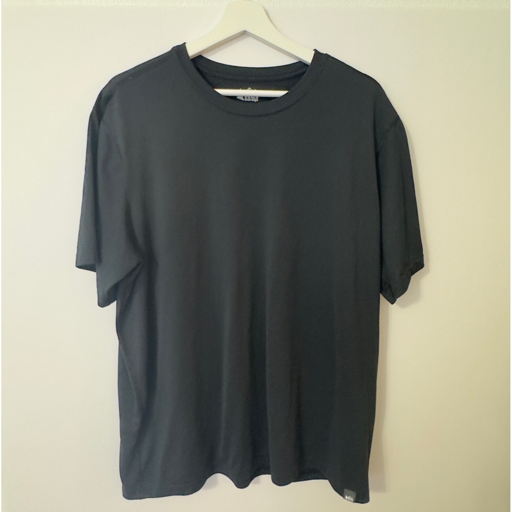 REI Co-op Mens Short Sleeve T Shirt Black‎ Polyester Athletic Top XL